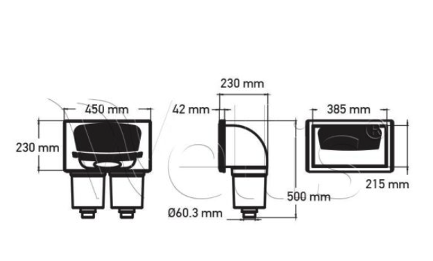 Wellis Filtergehäuse zur Wandmontage für 2 Filter 