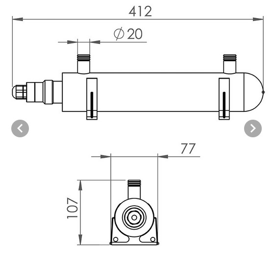 Wellis UV-C Edelstahl Gehäuse