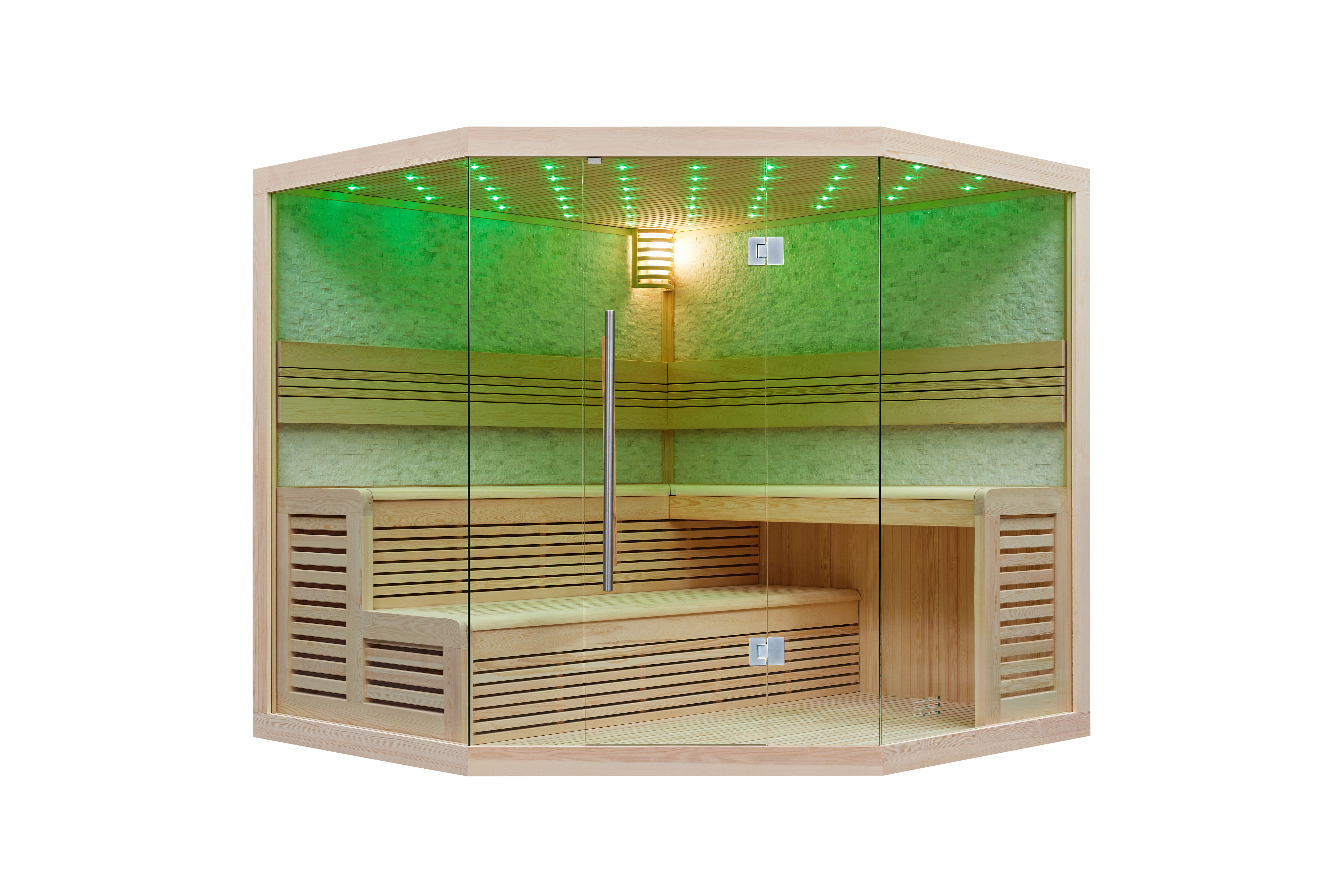 LuBoss E1101 Design-Sauna aus Pinienholz – 5-Eck Premium-Sauna in 3 Größen