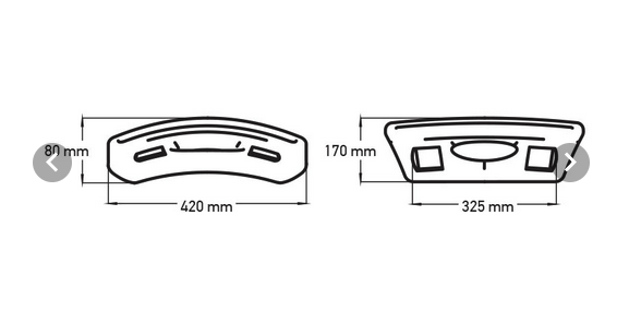 Wellis Kopfkissen 420x170x80 hellgrau EVA V2 (ROB)