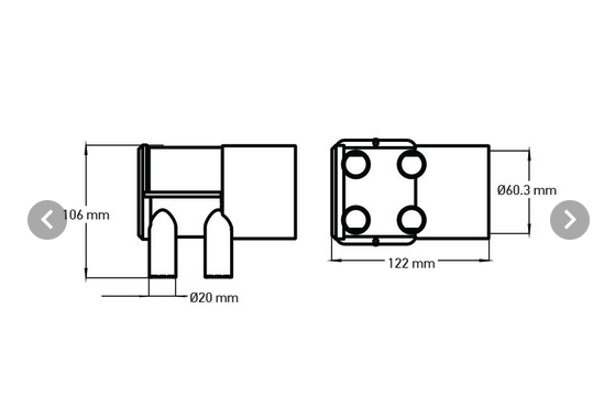 Wellis Reduzierstück Verteiler 4er für Zirkulationspumpe RD