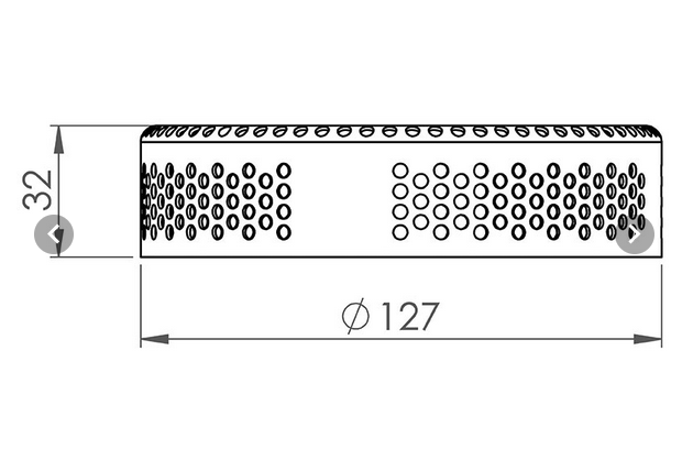 Wellis Einsauggitter 2,5" Chrom (hoch)