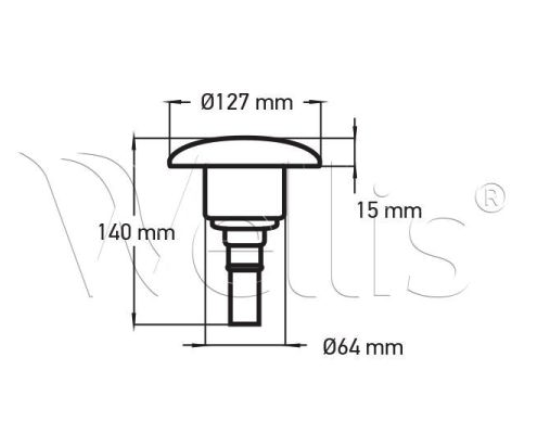 Wellis Düseneinsatz 5" - 1 Loch rotierend hellgrau V1 