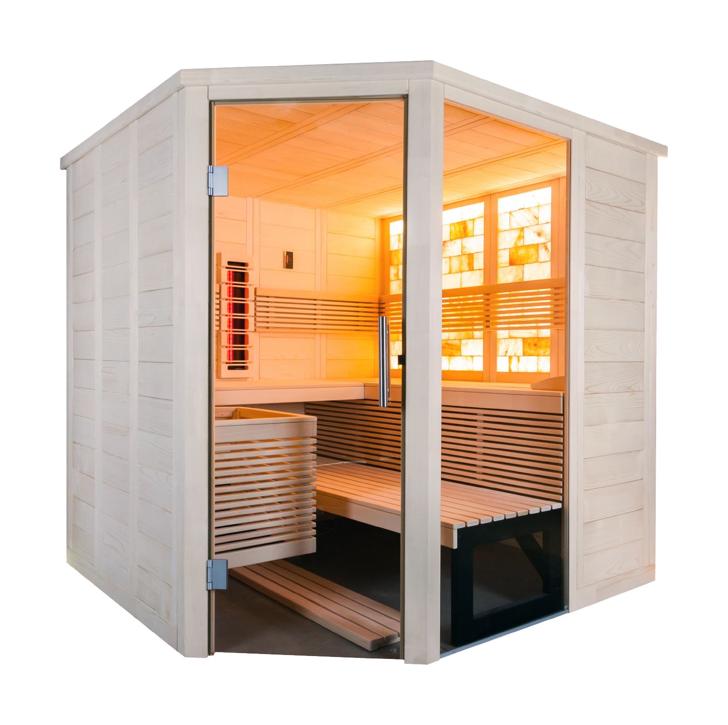 Saunakabine Harvia Himalaya Corner Infrarot 206x206x204cm BxTxH 