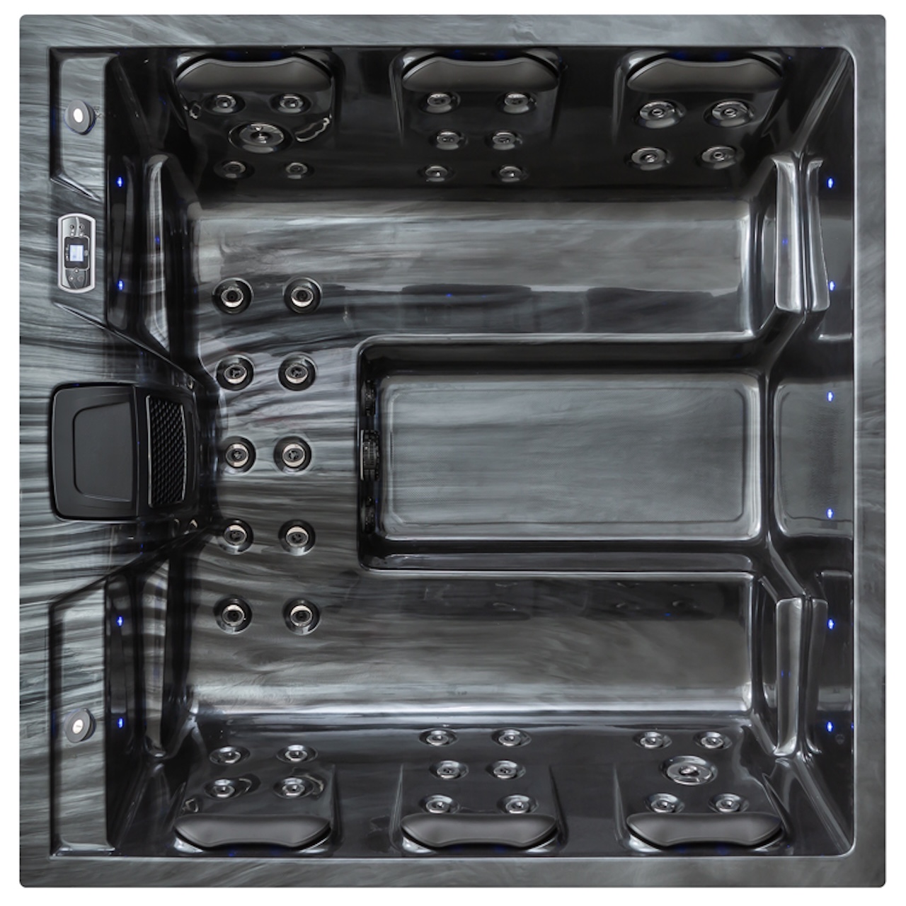 AWT Aussenwhirlpool IN-407 Eco Cloudy Black 200x200 grau