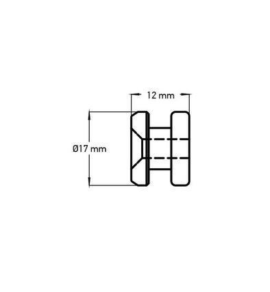 Wellis Stift für Kissenhalter 17mm Kunststoff