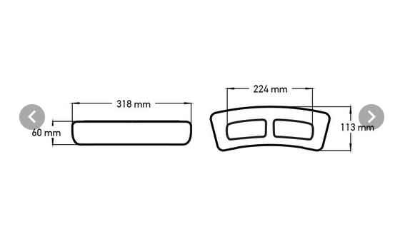 Wellis Kopfkissen 318x113x60 hellgrau EVA V2 (PAL)