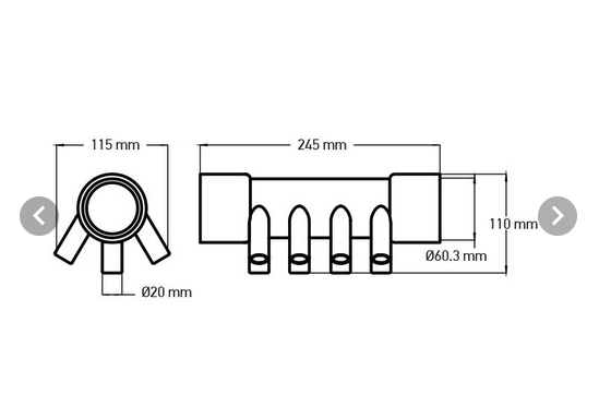 Wellis Reduzierstück Verteiler 12er RD