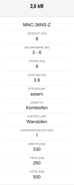 SAWOTEC Saunaofen Mini Combi