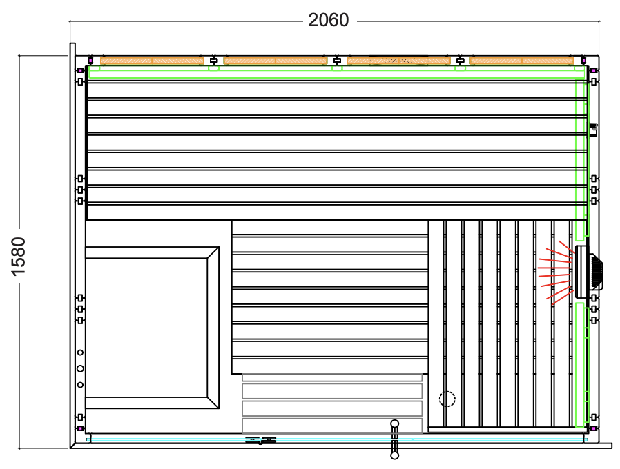Saunakabine Harvia Himalaya Small Infrarot 206x158x204cm BxTxH