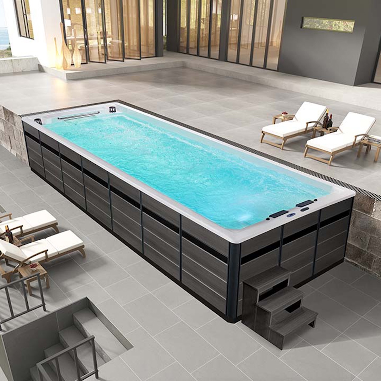 AWT SwimSpa AWT Innovation 800XL-T weiß 800x300 grau 