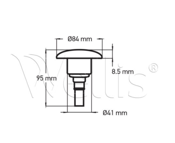 Wellis Düseneinsatz 3" - 1 Loch hellgrau