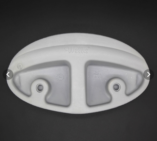 Wellis Kopfkissen 305x160x62 ovale hellgrau EVA (CHA)