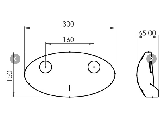 Wellis Kopfkissen Challanger oval 300x65x60 Saugnapf