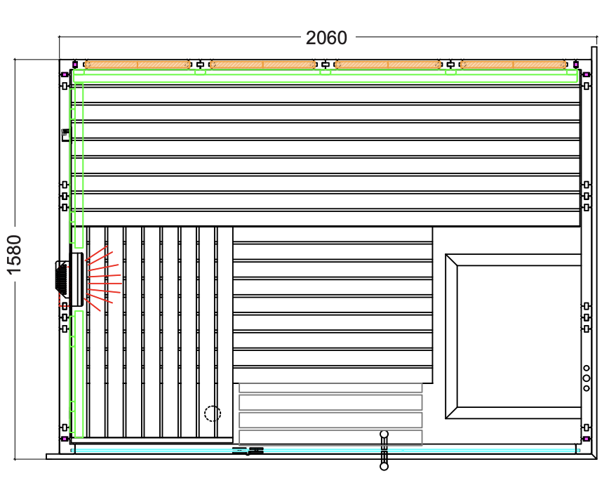 Saunakabine Harvia Himalaya Small Infrarot 206x158x204cm BxTxH