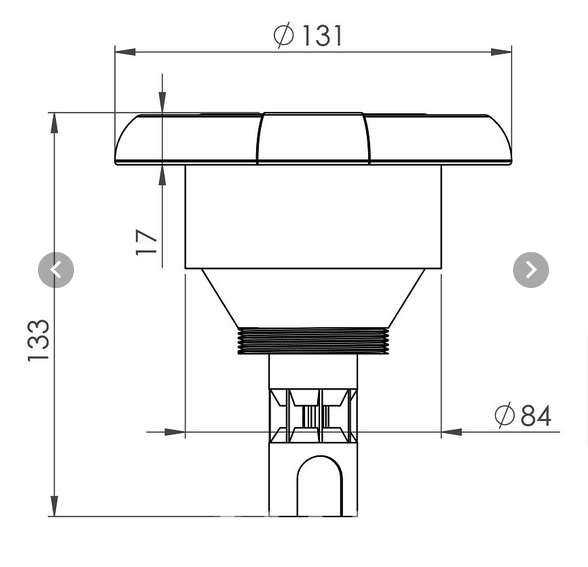 Wellis Düse 5" - 1 Loch transparent