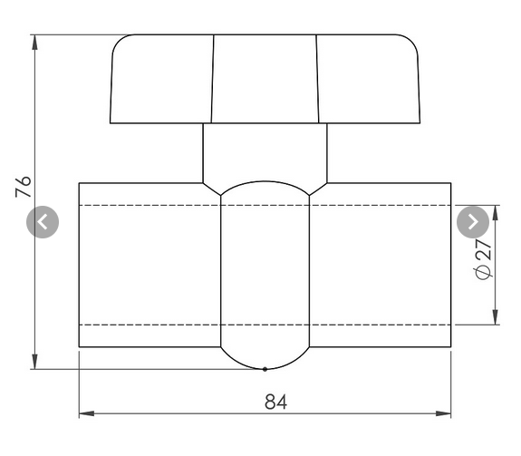 Wellis Kugelhahn 20mm ⌀ B-B